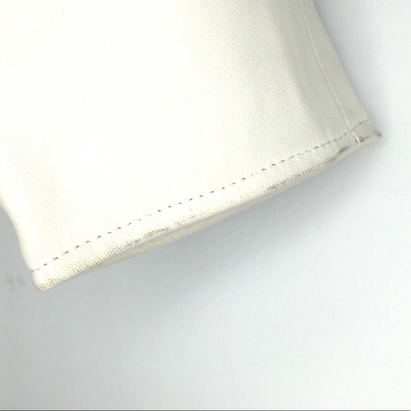 RARE Vintage Leathercraft Process 80's White Leather Fitted Dress Diamond Detail - Picture 12 of 14